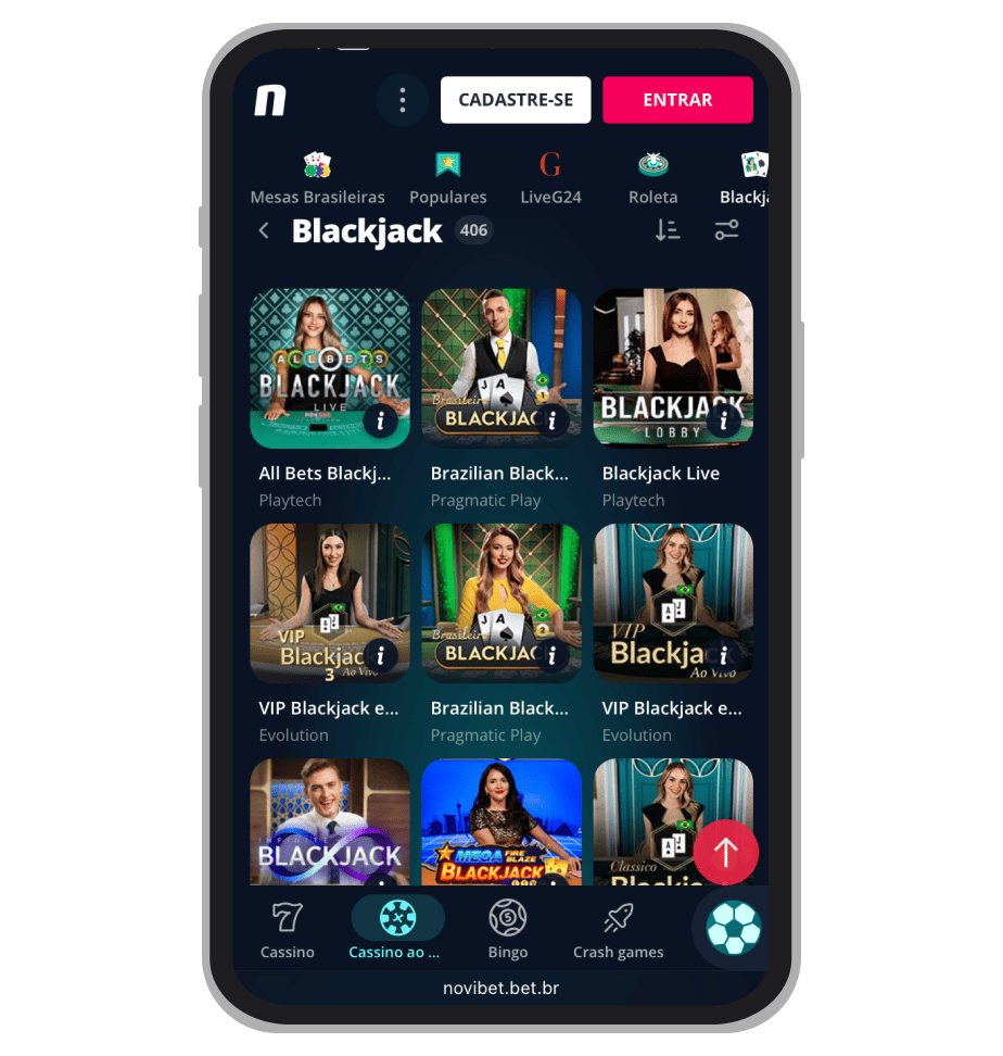 Mesas de blackjack na Novibet