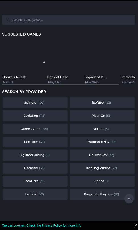 Filtering by providers