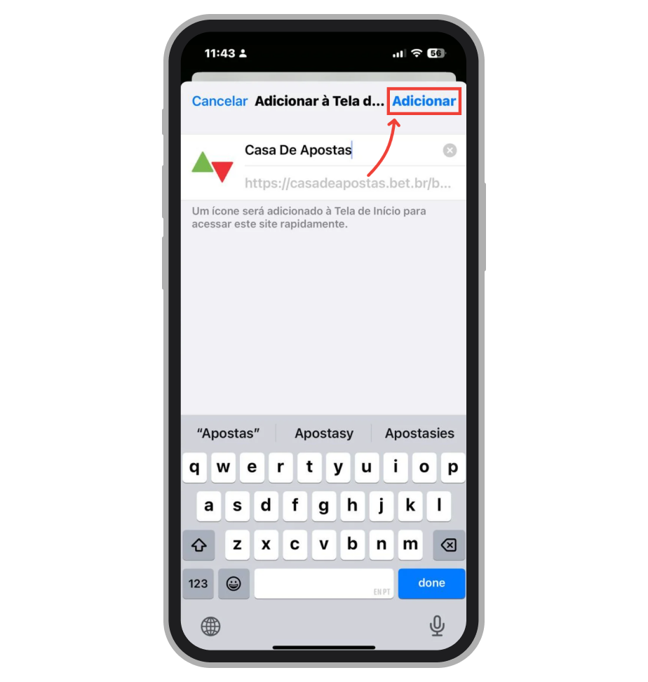 Atalho na tela de início do iPhone
