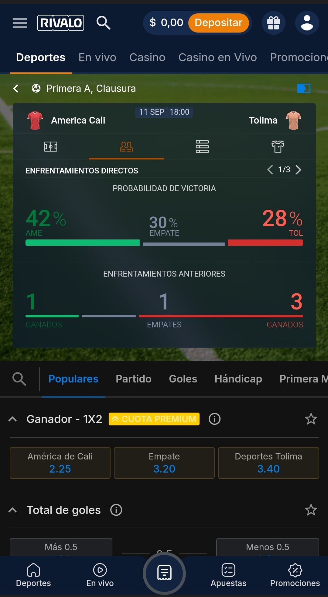 Estadísticas - Probabilidad de victoria