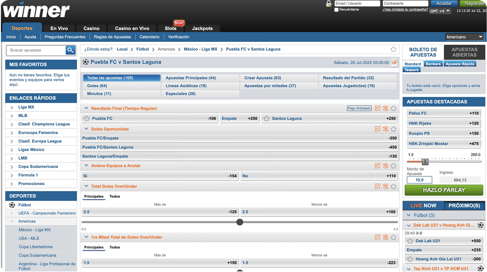 Cerrar Apuesta, Winner.mx