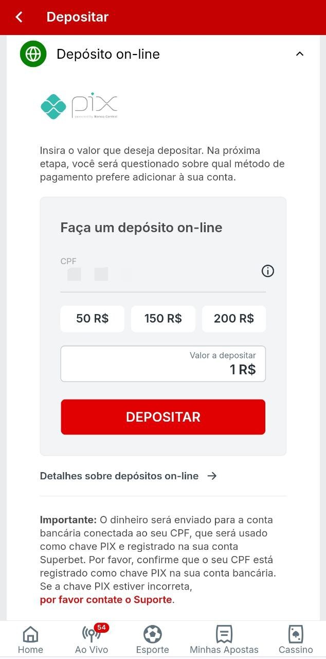 Método de depósito na Superbet com as opções disponíveis para realizar depósitos