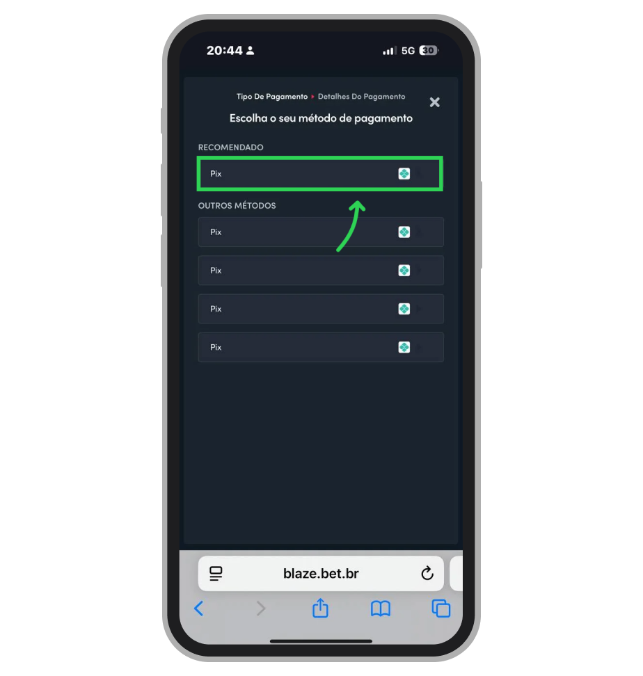 A plataforma prioriza o Pix via diversos mediadores