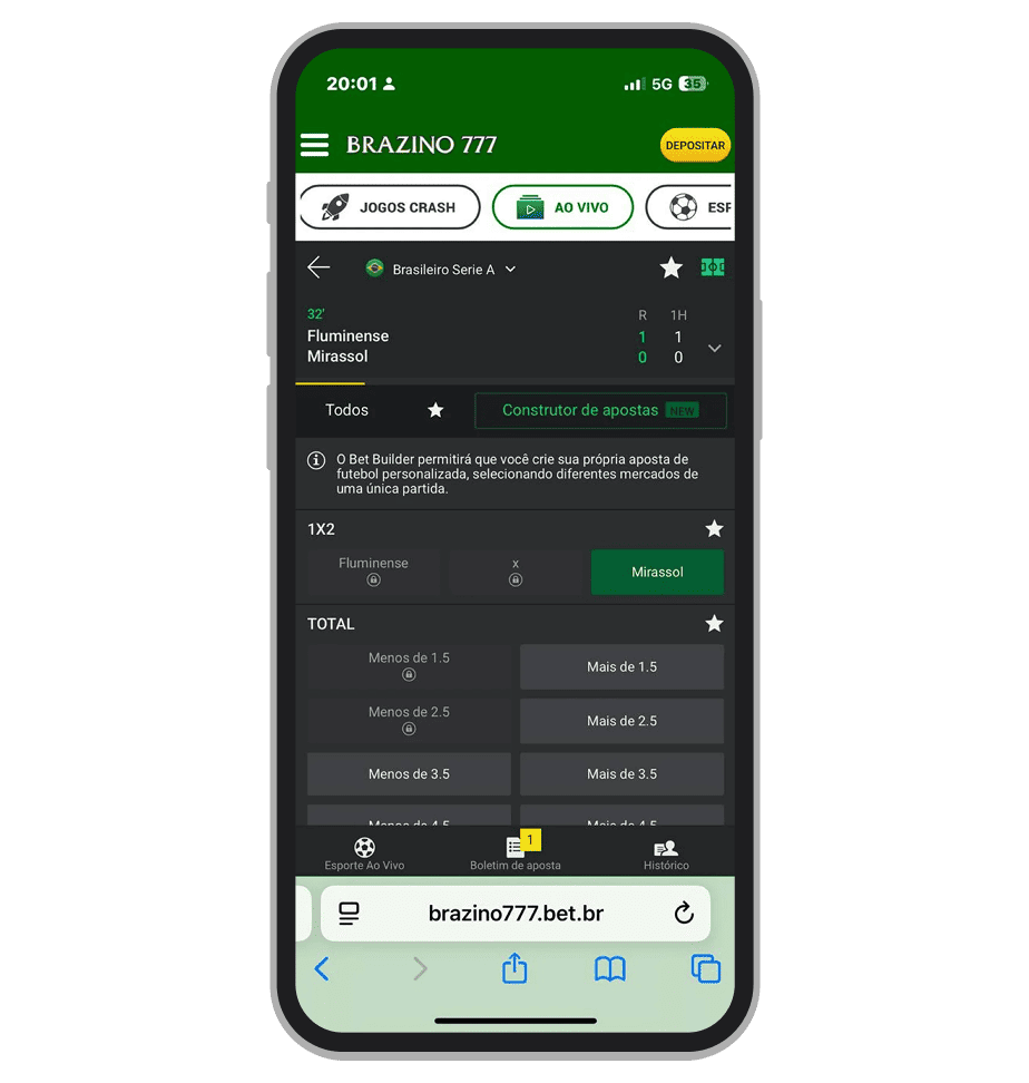 Construtor de apostas no cite da Brazino777