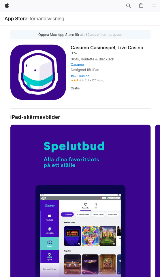 Sidan för appen