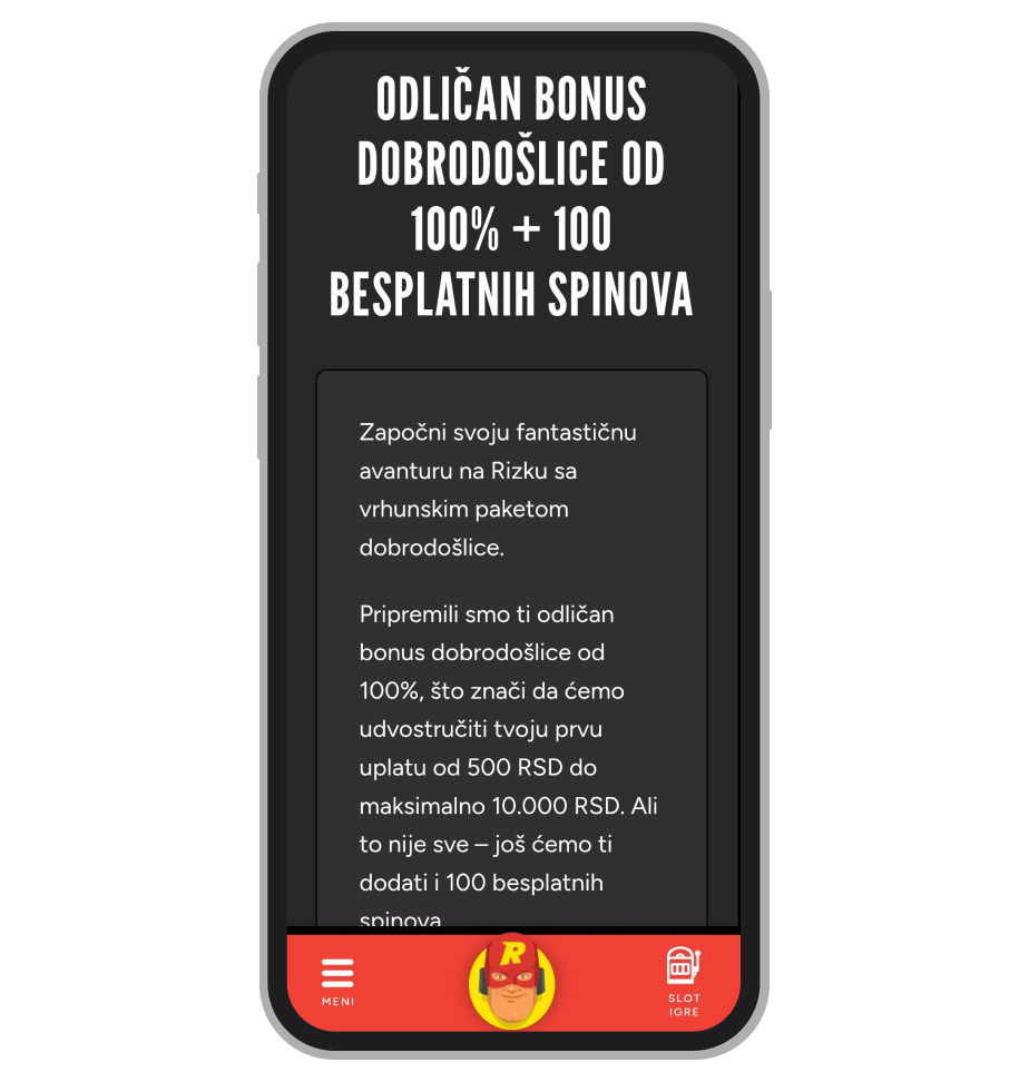 Rizk ponuda dobrodošlice