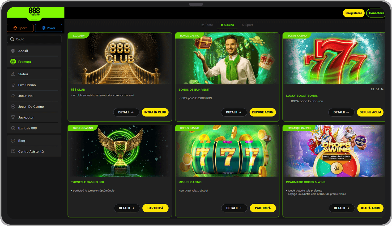 Pagina de promoții 888 Casino