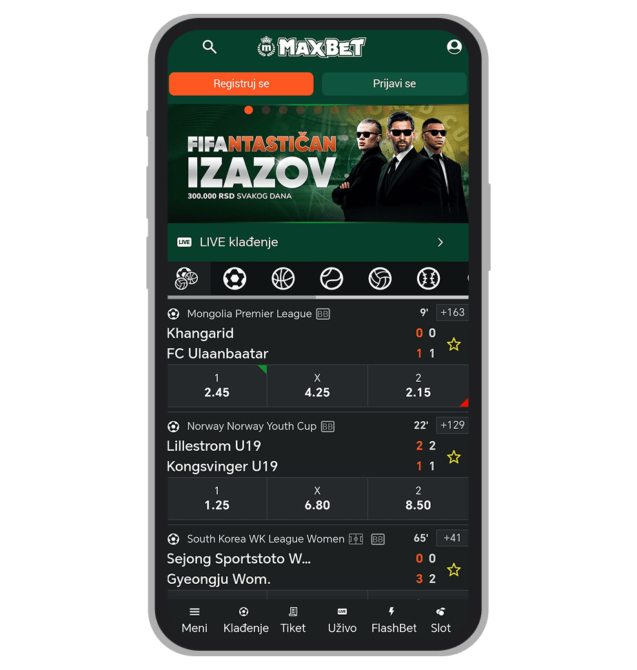 MaxBet putem aplikacije