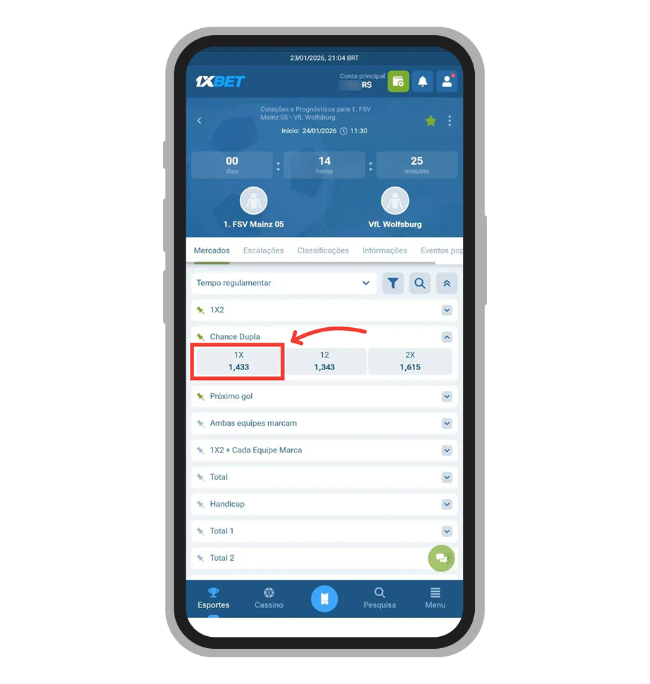 Toque num dos resultados disponíveis