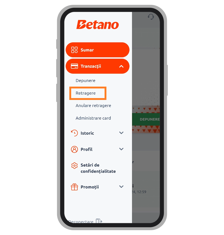 Efectuarea unei retrageri