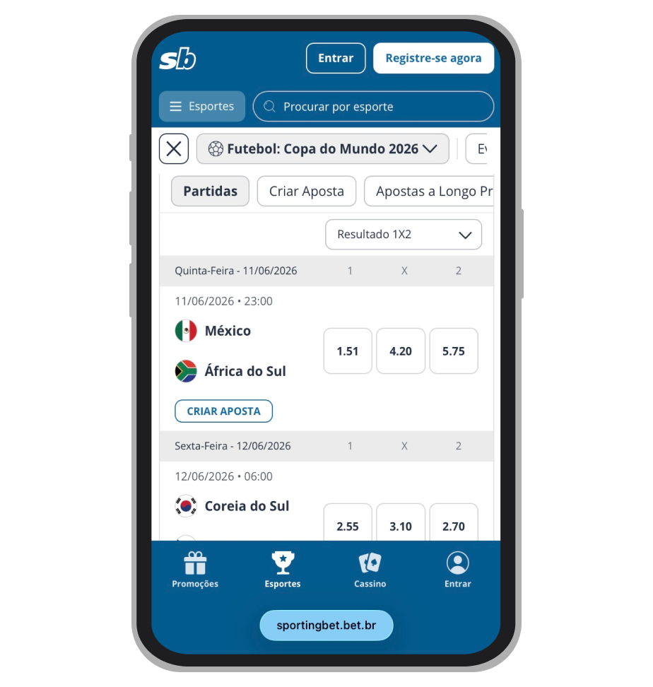 Apostas na Copa na Sportingbet