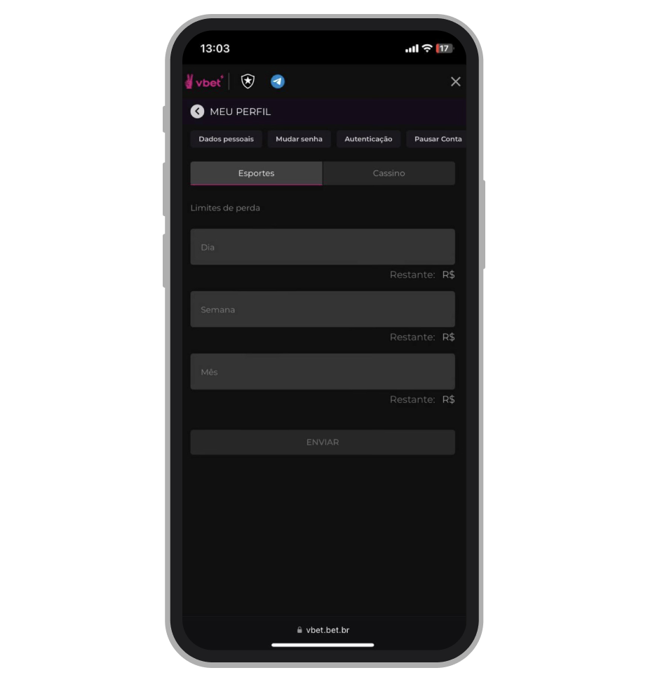 Limited de Jogo Responsável no site VBET 