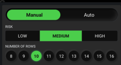 Seleccionó el número de filas en Plinko para ajustar el nivel de riesgo