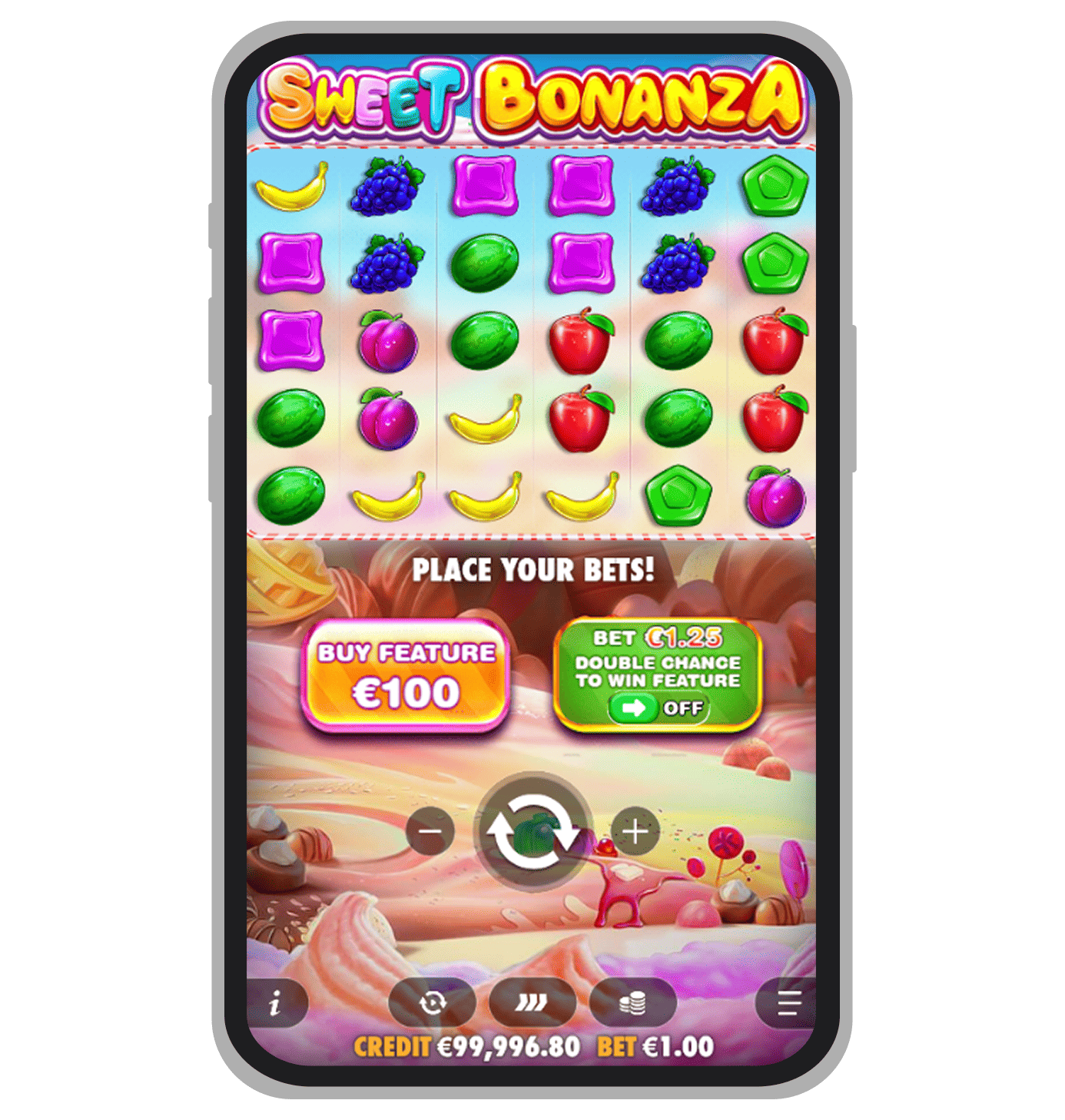 Базовая игра в Sweet Bonanza