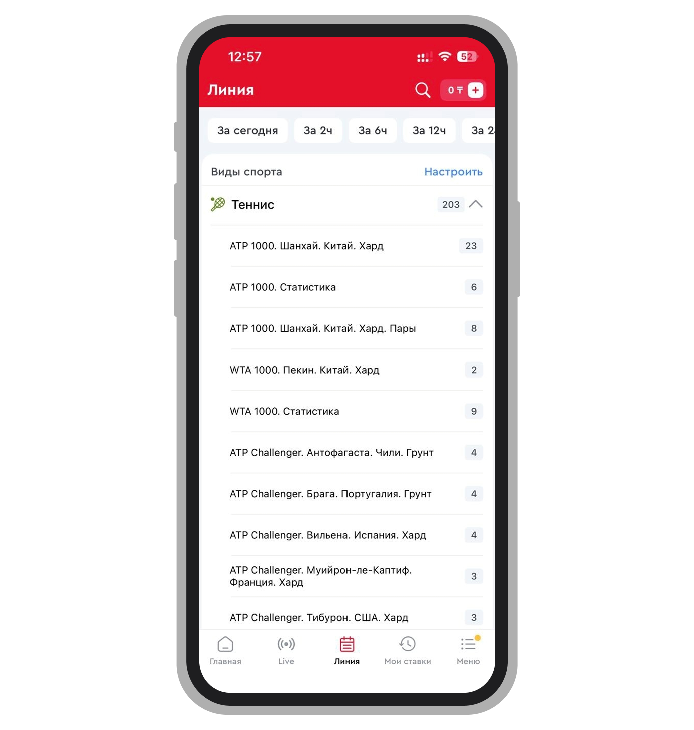 Выбор турнира