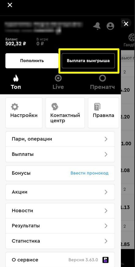 Значок личного кабинета, Раздел вывода средств в личном кабинете, Способы снятия выигрыша