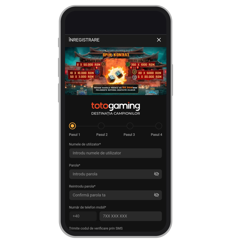 Înregistrare TotoGaming