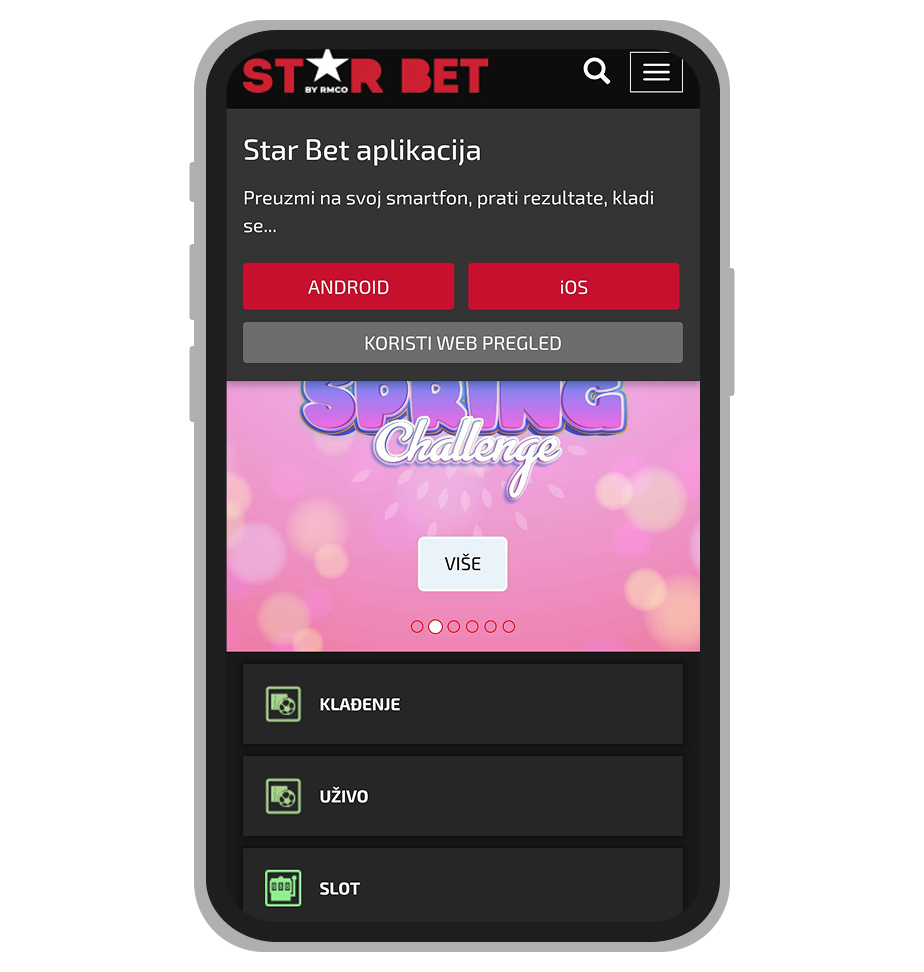 Star Bet aplikacija — ekran za preuzimanje