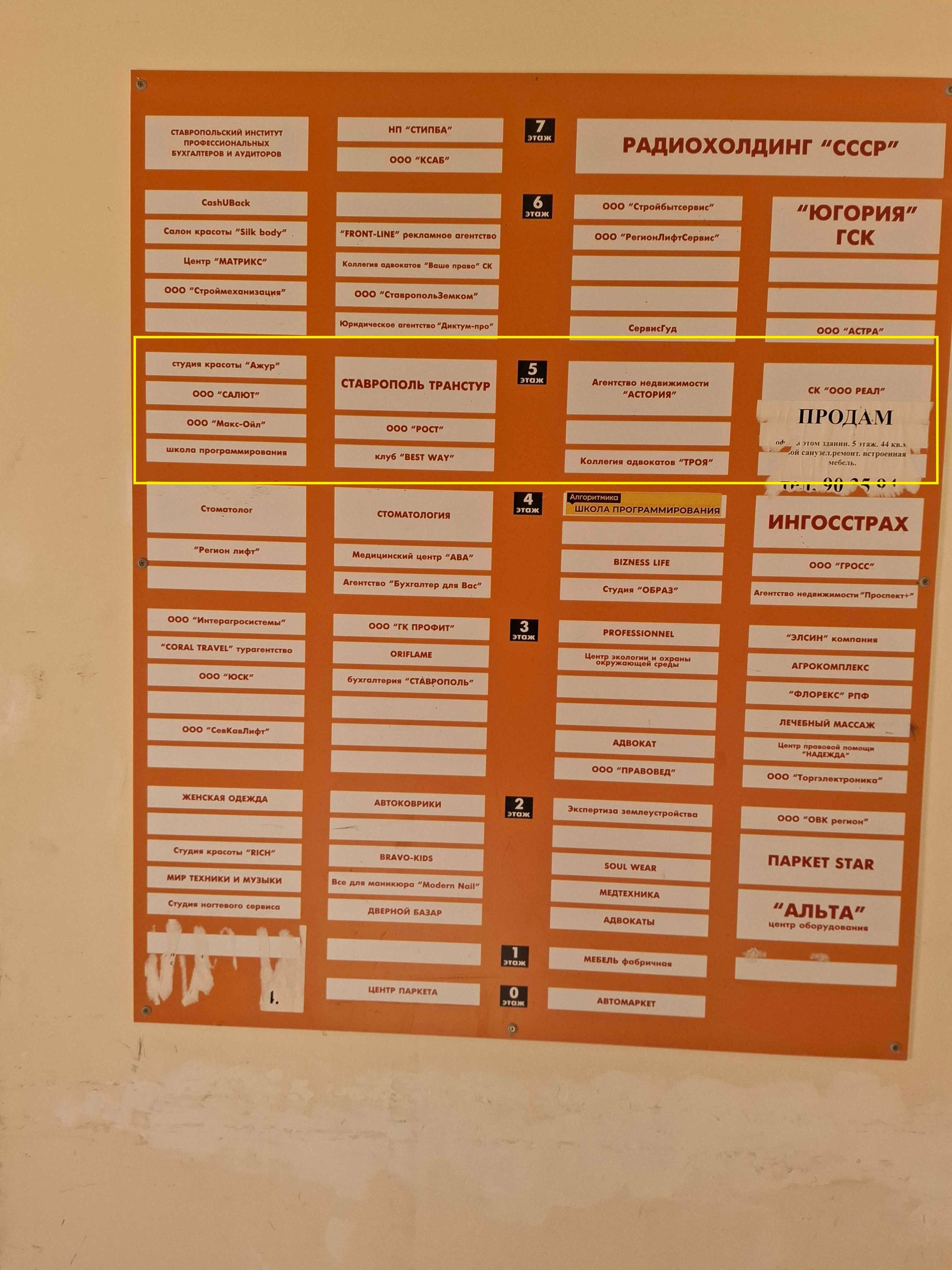 Компании, занимающие помещения по адресу: г. Ставрополь, ул. Пирогова, д. 15/2