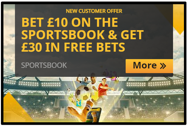 Betfair Sportsbook Sign up offer: £30 in Free bets after a £10 qualifying bet.