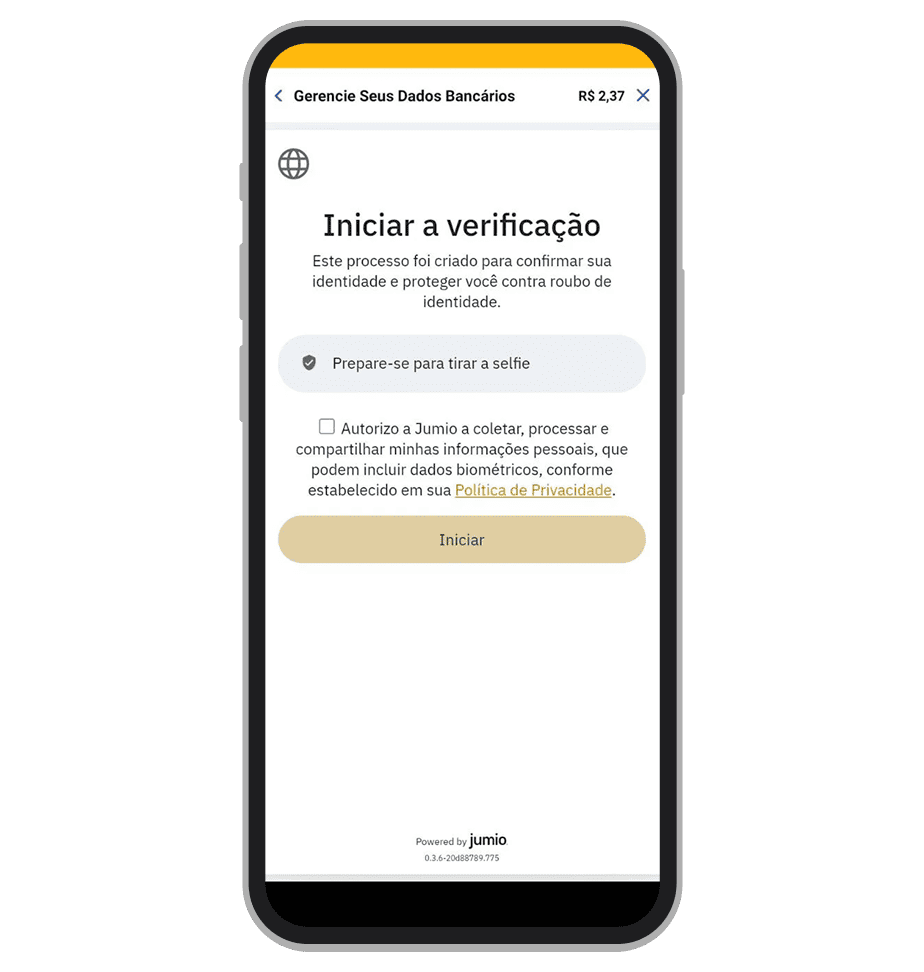 Faça a verificção da sua conta
