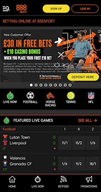 888sport Betting App Homepage