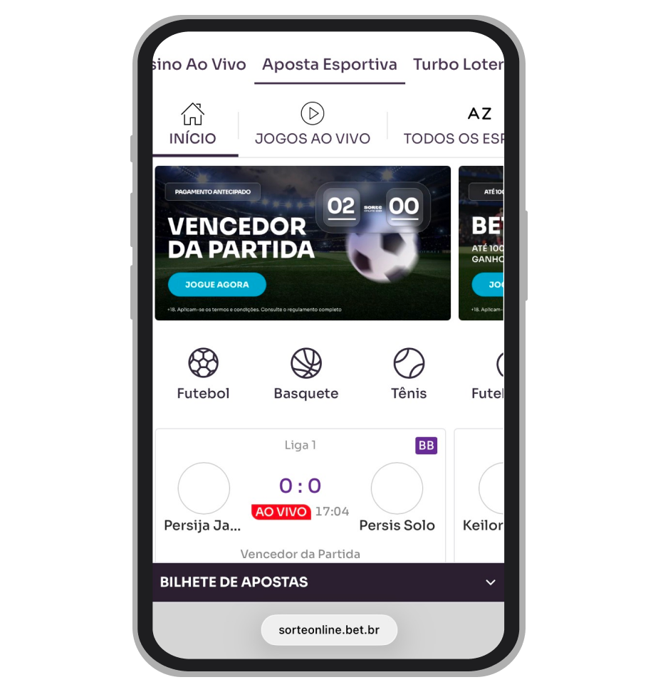 Seção de apostas esportivas