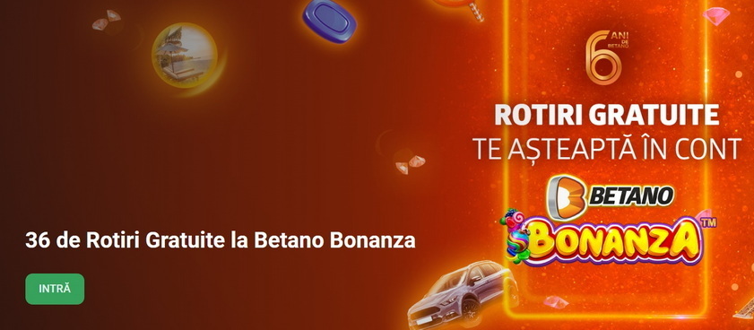 36 de Rotiri Gratuite la Betano Bonanza