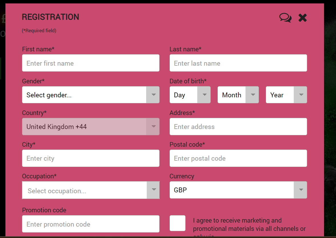 Input your personal details