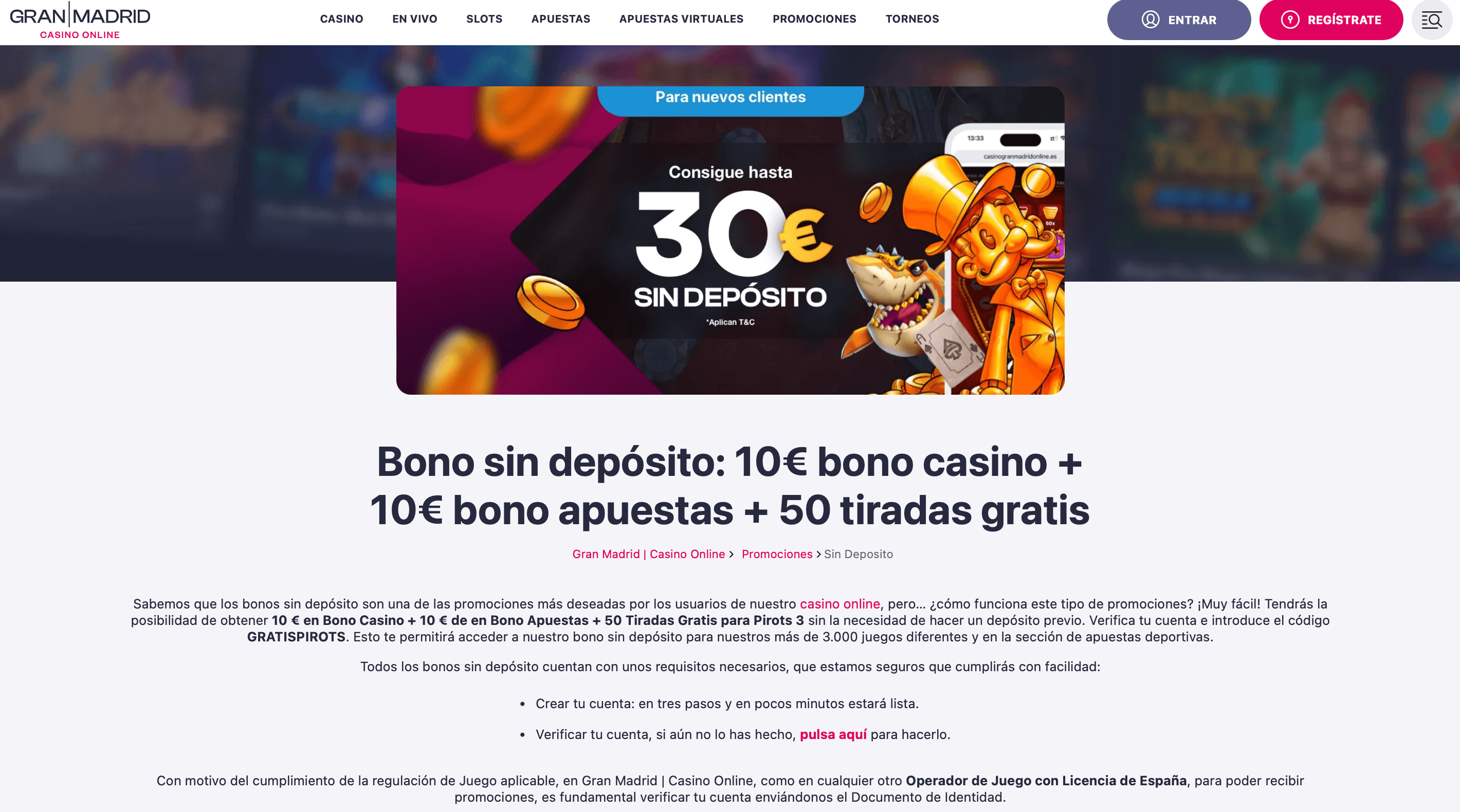 Bono de Gran Madrid | Casino Online