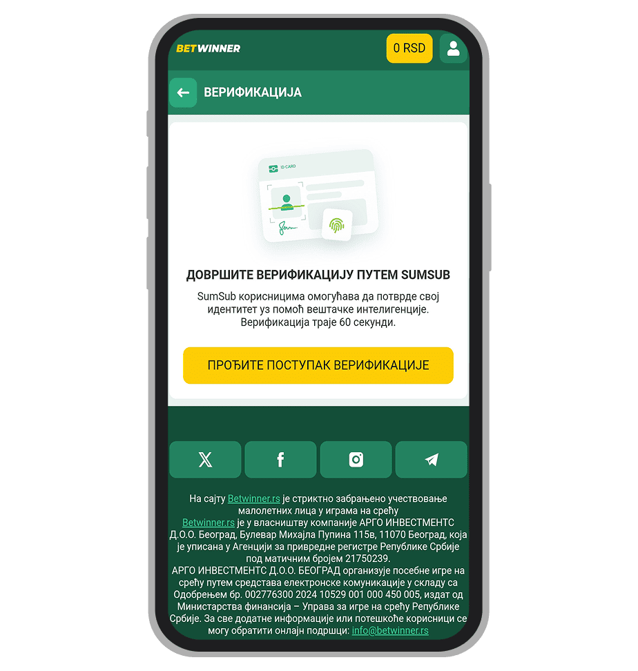 BetWinner verifikacija