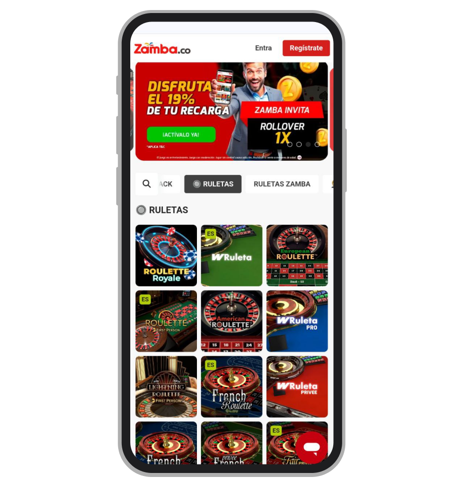 Ruleta virtual. Zamba