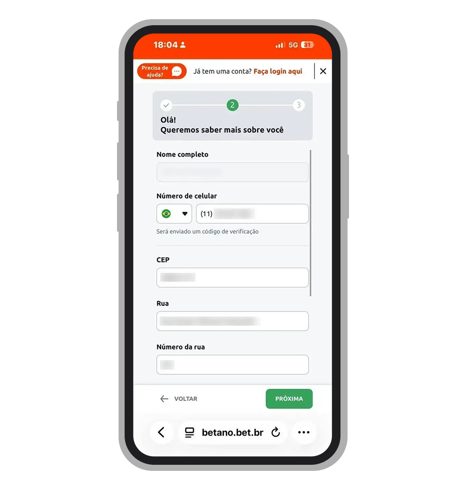 Informe o seu endereço 