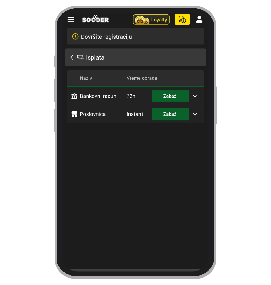 Soccerbet isplata