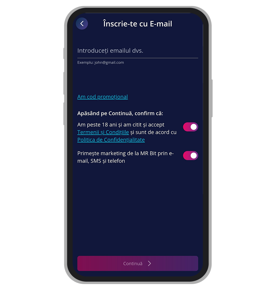 Formular înregistrare (a doua parte)