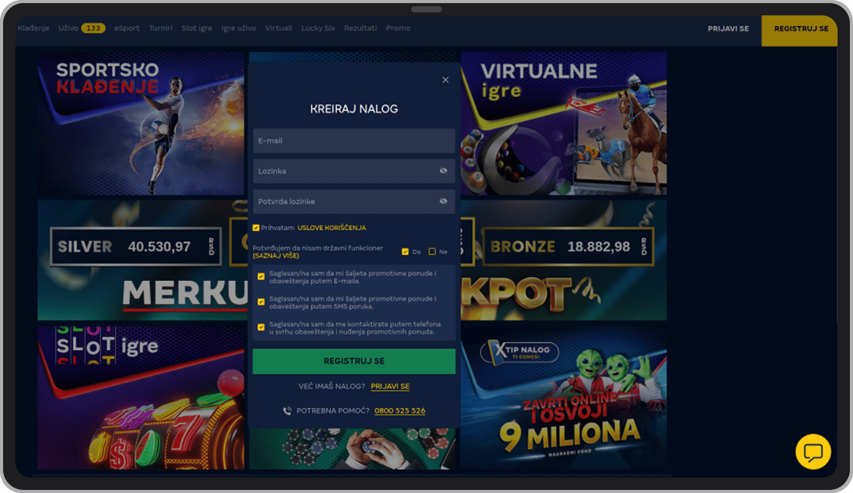MerkurXtip registracija putem kompjutera