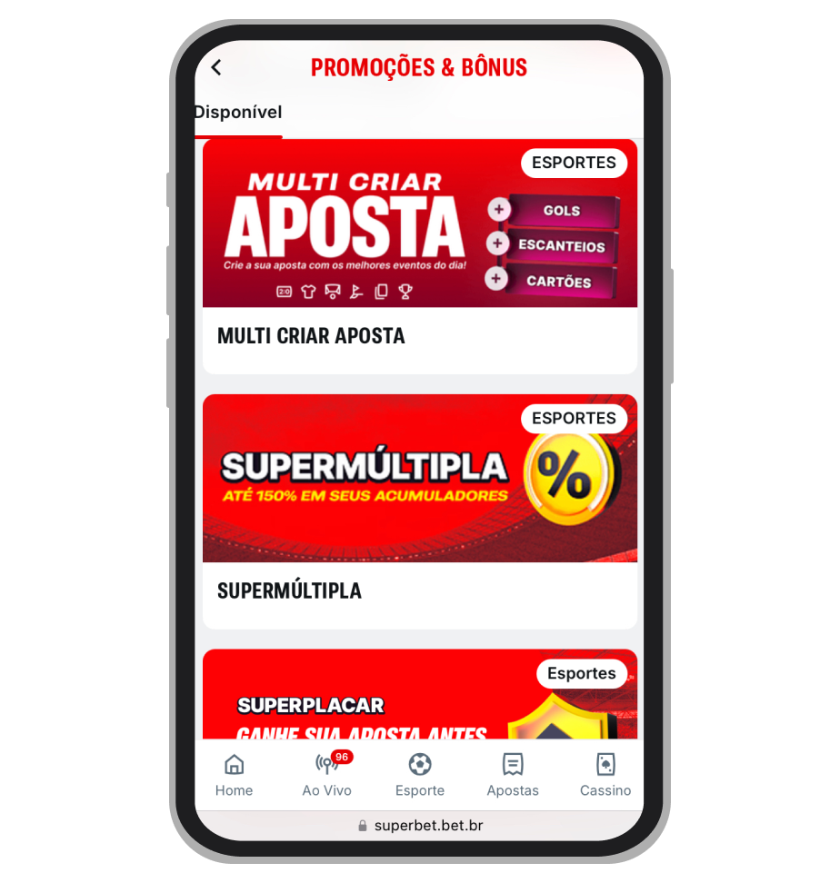 Bônus e promoções