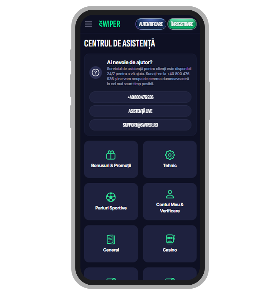 Centru de ajutor Swiper