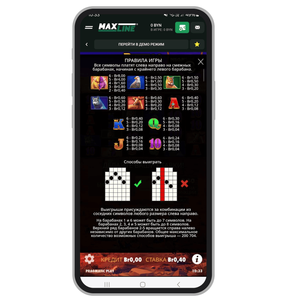 Основные символы и цена комбинаций с ними