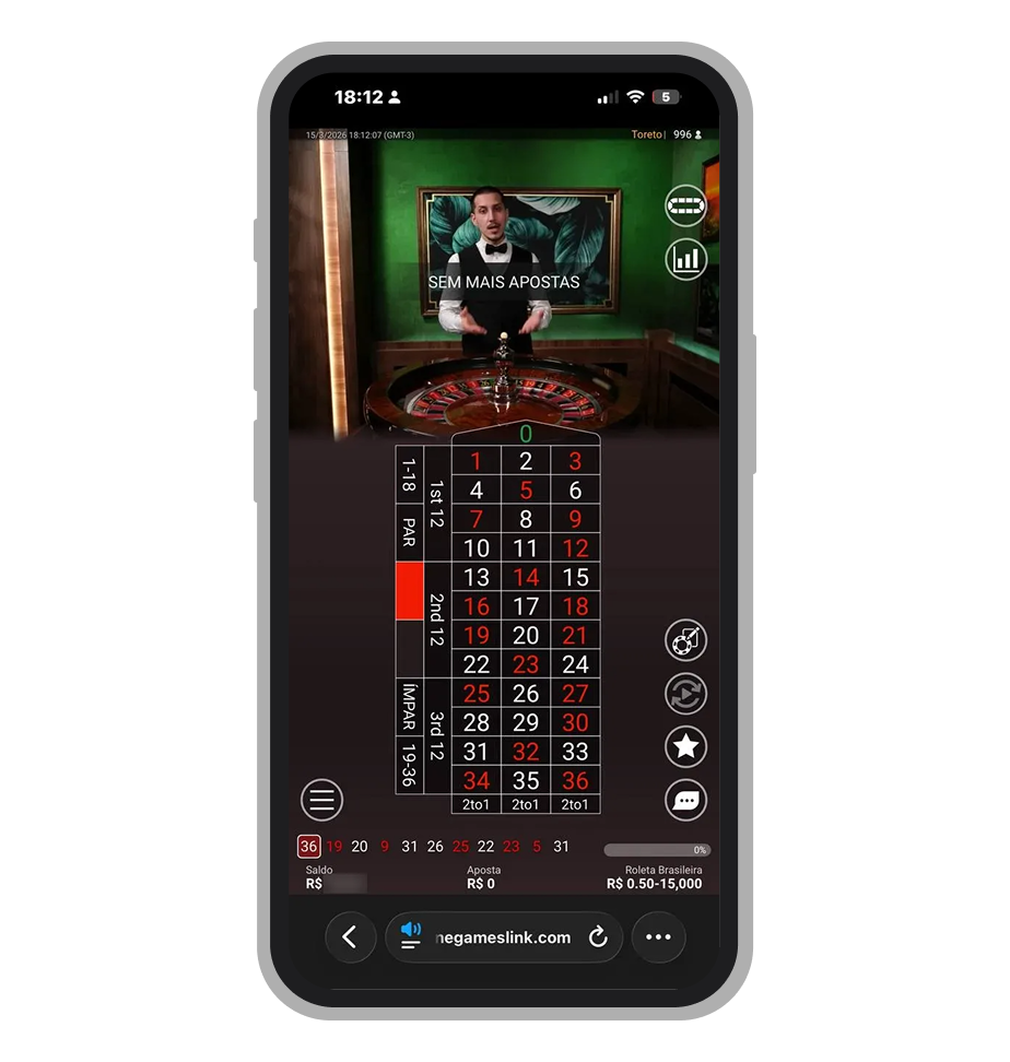 Roleta brasileira no cassino que paga com Pix