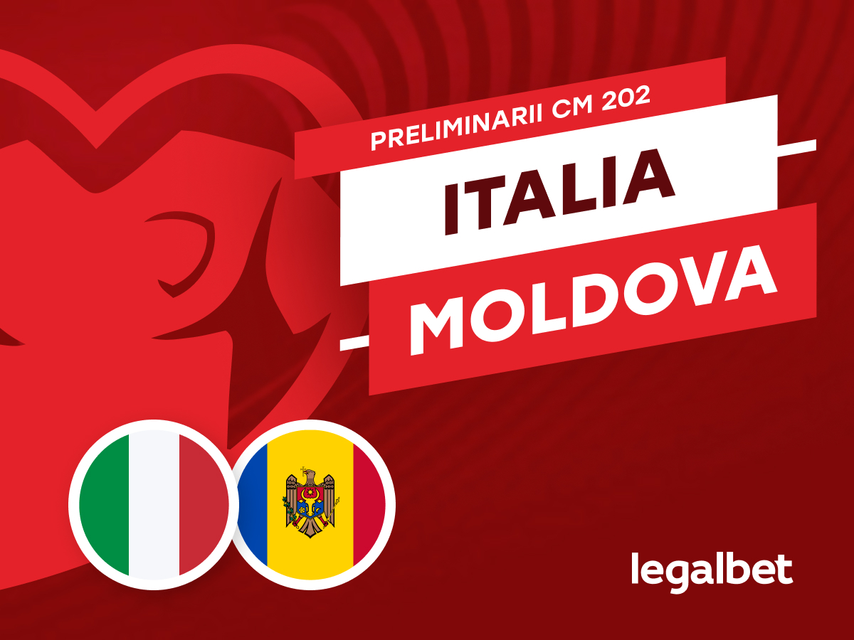 Italia - Moldova, ponturi pariuri preliminarii Cupa Mondiala 2026