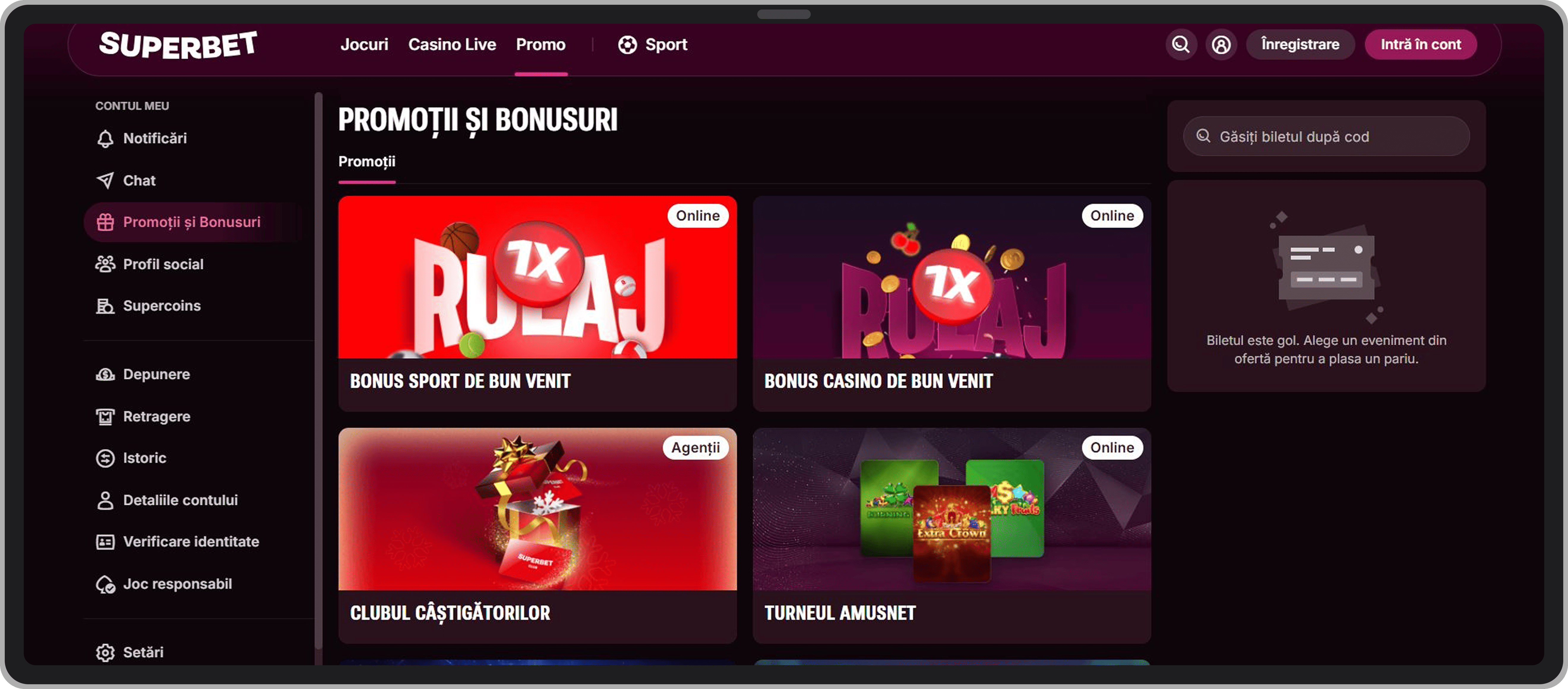Bonusuri și promoții Superbet
