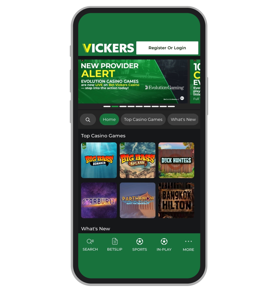 Vickers Casino Tab