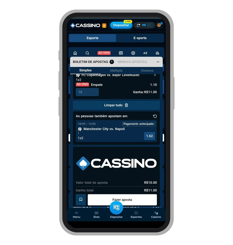 Insira o valor de aposta b confirme 