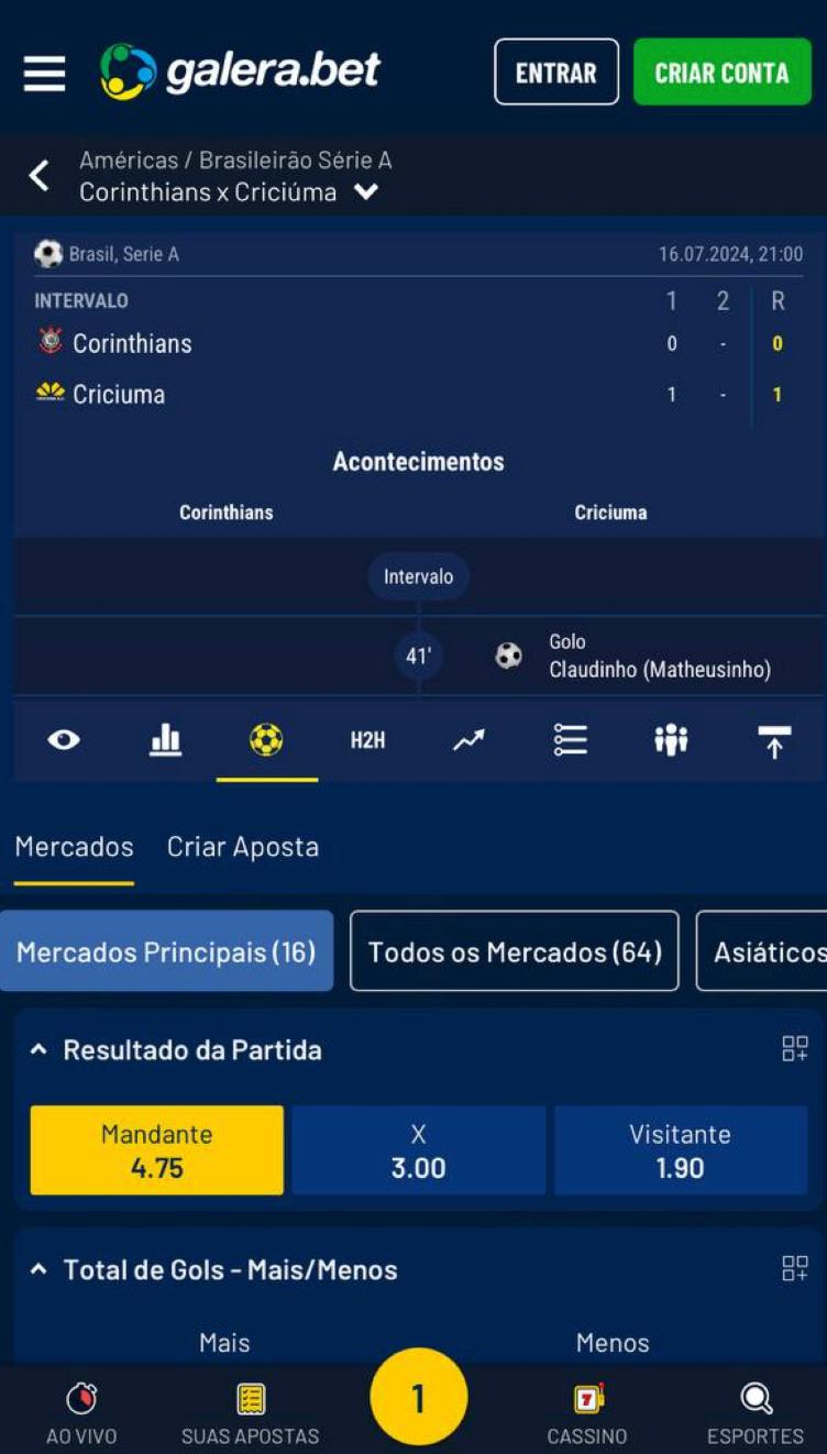Como apostar na Galera Bet ao vivo