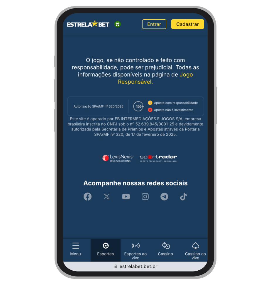 Licença da EstrelaBet para operar no Brasil