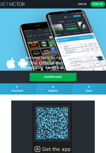 Betvictor mobile login page