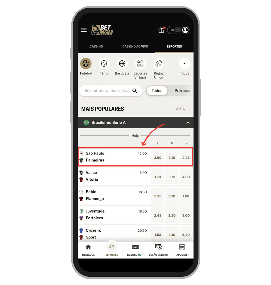 Escolha um dos eventos disponííveis