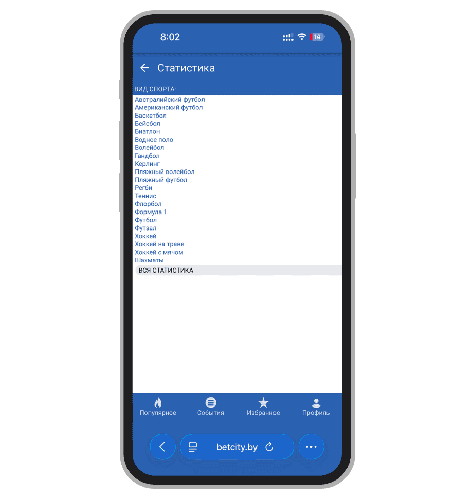 Раздел статистики