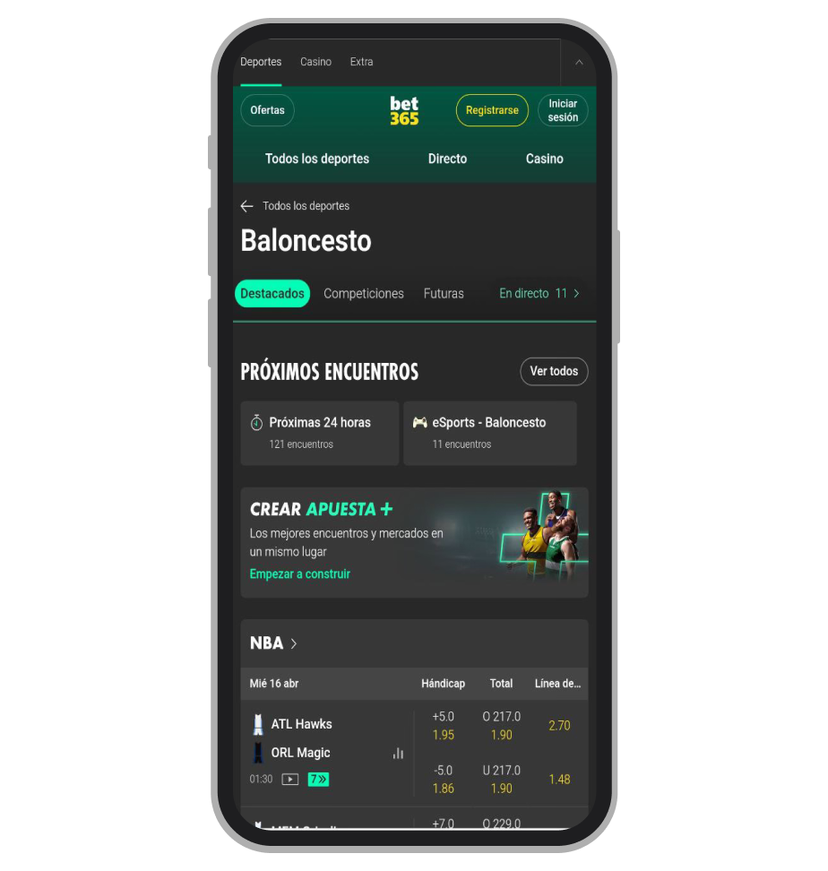 Baloncesto. Bet365